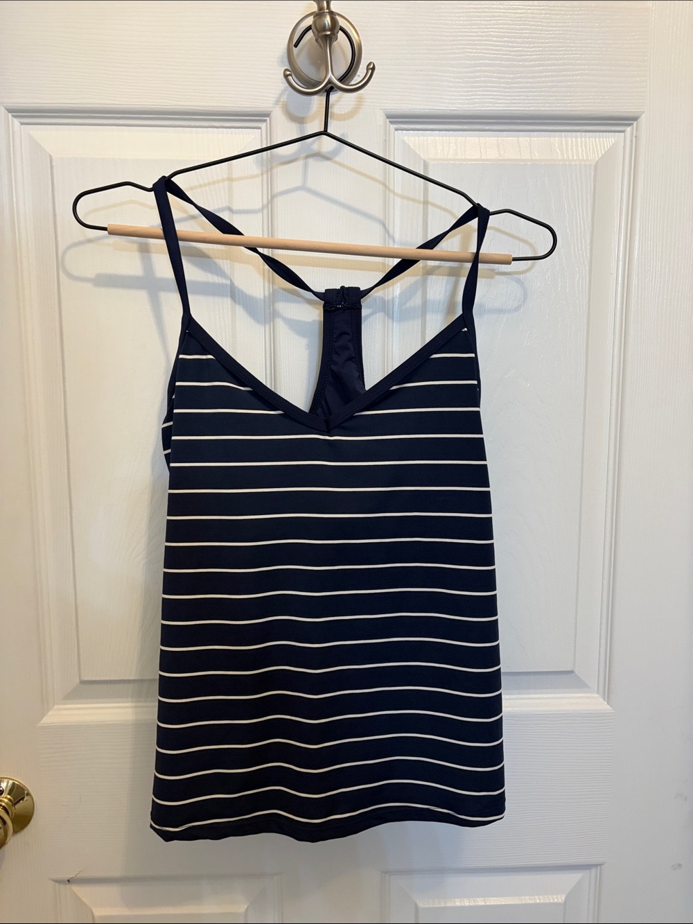 Carve Designs Striped Navy V-Neck Tankini